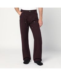 MM6 by Maison Margiela - Bordeauxfarbene Hose Aus Baumwolle - Lyst
