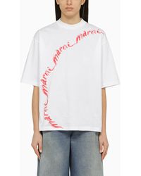 Marni - White T Shirt With Logo In Organic Cotton - Lyst