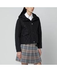Burberry - Veste Matelassée Courte Noire - Lyst