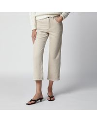 Isabel Marant - Écru Corduroy Capri Trousers - Lyst