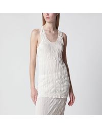 TOTEME - Long Light Apricot Crinkled Knit Top - Lyst