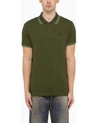 Etro - Green Short Sleeved Polo Shirt With Logo Embroidery - Lyst