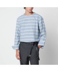 Prada - Camicia Color Cielo A Righe - Lyst