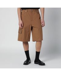 Gucci - Camel Cargo Bermuda Shorts With Gg Details - Lyst