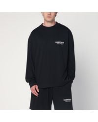 Fear Of God - Schwarzer Pullover Aus Baumwolle Mit Logo - Lyst