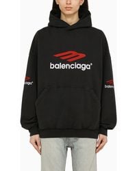 Balenciaga - Black Cotton Sweatshirt With Logo - Lyst