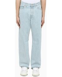 Martine Rose Straight Jeans With Logo Print - Blue