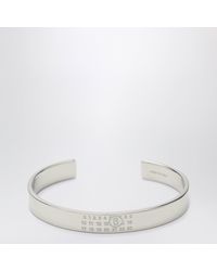 MM6 by Maison Margiela - Bracelet Jonc Numeric Logo En Métal Argenté - Lyst