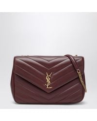 Saint Laurent - Borsa loulou large hot wine in pelle - Lyst