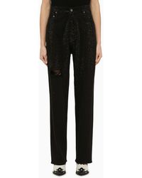 Golden Goose - Denim Trousers With Crystals - Lyst