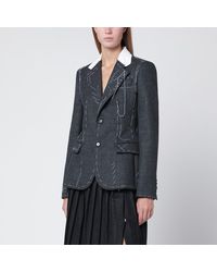 Moschino - Embroidered Wool Canvas Jacket - Lyst