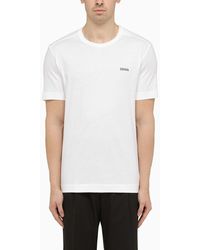 Zegna - T-shirt bianca con logo - Lyst