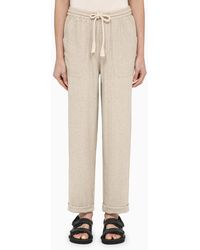 Isabel Marant - Silk Écru Trousers With Drawstring - Lyst