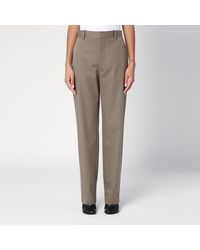 ボトムスその他 Loewe Brown khaki silk and cotton trousers Loewe Trousers In Cotton And Silk | Lyst