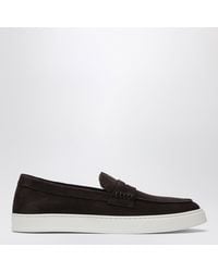 Doucal's - Suede Penny Loafers - Lyst