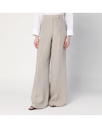 Max Mara - Wide Trousers In Linen Canvas - Lyst