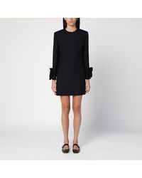 Valentino - Mini Dress With Rose Appliqué - Lyst