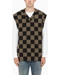 KENZO Checked Knitted Vest - Green