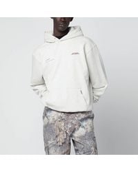 Represent - Cream Cotton Hoodie With Logo - Lyst