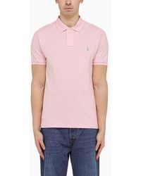 Polo Ralph Lauren - Pink Pique Polo Shirt With Logo - Lyst