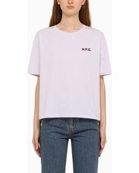 A.P.C. - Light Lilac Crew Neck T Shirt In Jersey - Lyst