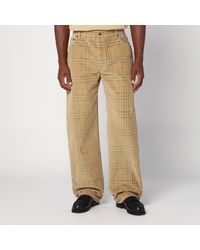 Burberry - Checked Corduroy Cotton Trousers - Lyst