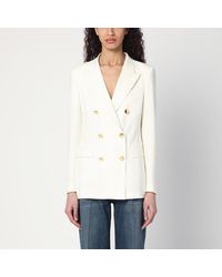 Tagliatore - Giacca doppiopetto bianca in misto lana - Lyst