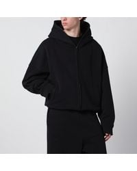 Entire studios - Black Cotton Zip-up Hoodie - Lyst