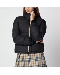 Burberry - Zip-Up Down Jacket With Check Detail - Lyst