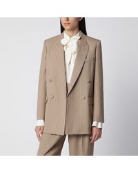 Valentino - Double-Breasted Pinstripe Jacket - Lyst