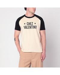 Valentino - Butter/black T-shirt With Chez Print - Lyst
