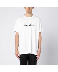 Givenchy - T-shirt oversize reverse bianca in cotone con logo - Lyst