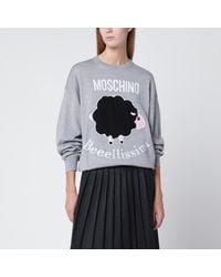 Moschino - Wool Sweater With Intarsia Logo - Lyst