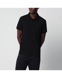Moncler - Cotton Piqué Polo Shirt With Logo Patch - Lyst