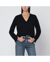 Roberto Collina - Wool V-Neck Sweater - Lyst