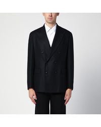 Tagliatore - Veste Croisée Noire En Laine Et Cachemire - Lyst