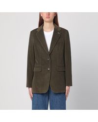 Max Mara - Khaki Ribbed Jacket - Lyst