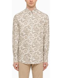 Brunello Cucinelli - Cotton Shirt With Paisley Print - Lyst