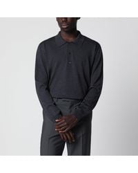 Valentino - Wool Polo Shirt With Vlogo Embroidery - Lyst
