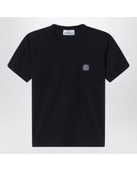 Stone Island - T-Shirt With Compass Logo Patch - Lyst