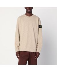 Stone Island - Desert-Coloured Cotton Sweatshirt - Lyst