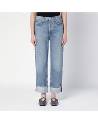 Agolde - Light Fran Jeans In Organic Denim With Turn-ups - Lyst