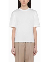 Calvin Klein - T-shirt bianca in cotone con dettaglio posteriore - Lyst