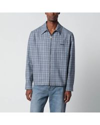 Versace - Light Zip-Up Checked Shirt - Lyst