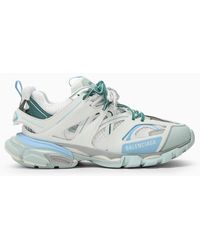 Balenciaga - Sneaker track bianca/blu/grigia in mesh e nylon - Lyst
