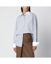 Prada - Camicia Color Cielo A Righe - Lyst