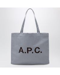 A.P.C. - Light Striped Lou Large Tote Bag - Lyst
