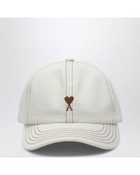 Ami Paris - Ami De Caur Cream Cotton Cap - Lyst