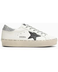 Golden Goose - Sneaker hi-star bianca/nera/argento - Lyst