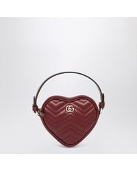 Gucci - Heart-Shaped Gg Marmont Mini Bag Rosso Ancora - Lyst